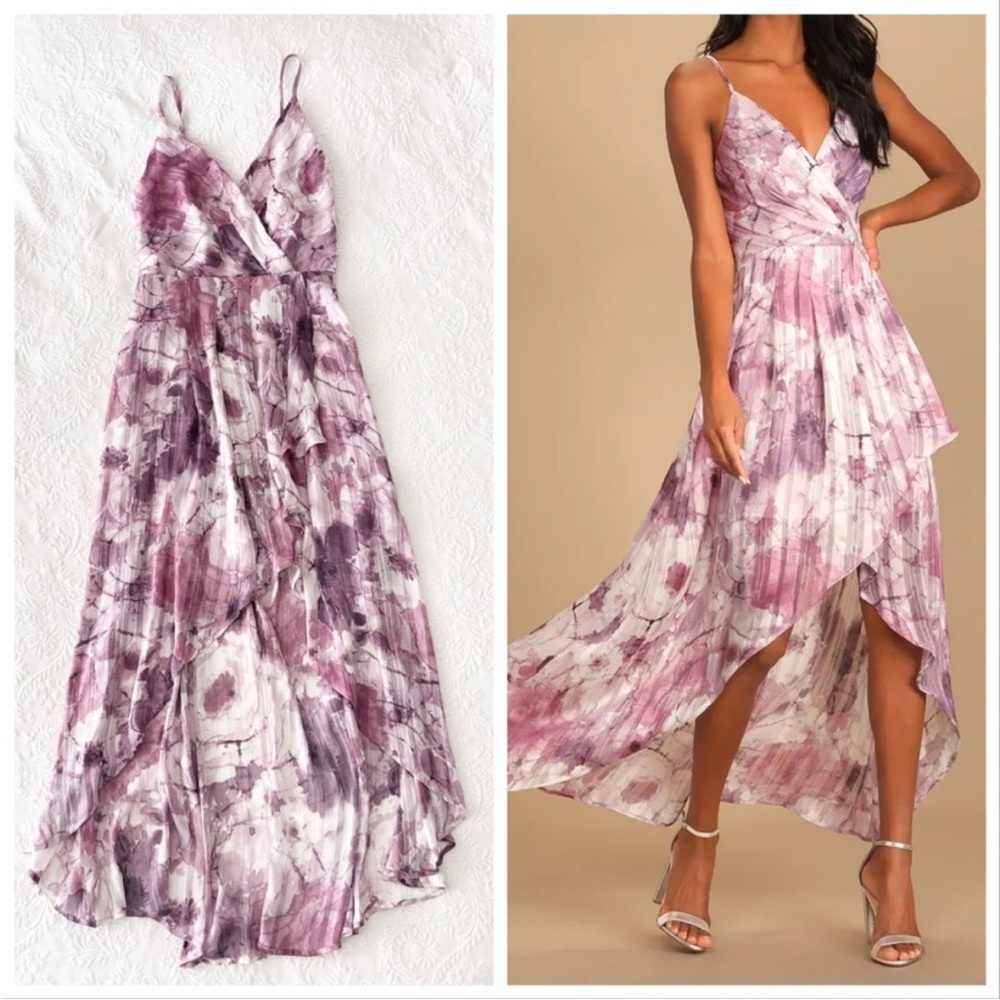 Lulu's Purple Tie-Dye Maxi Dress